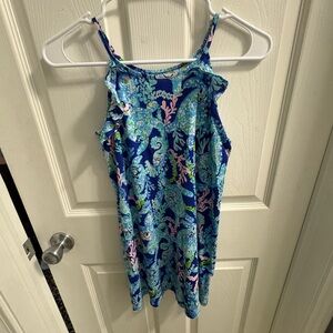 Girls Lilly Pulitzer cotton tank dress. Blue turtles. Size 10.